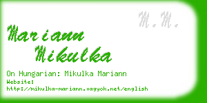 mariann mikulka business card